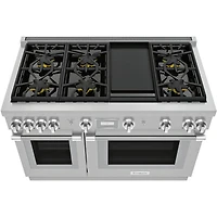 7.1 Cu. Ft. Pro Harmony Stainless Freestanding Double Oven Gas Convection Smart Range with Griddle
