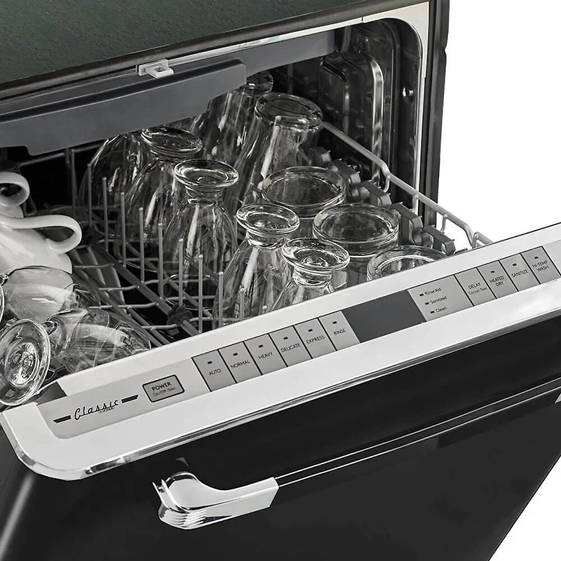 45 dBA Midnight Black Classic Retro Top Control Dishwasher