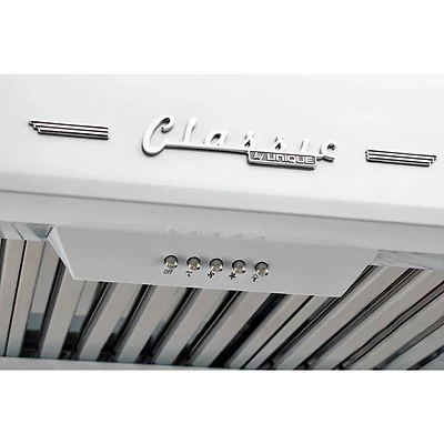 24 inch Marshmallow White Classic Retro Under Cabinet Range Hood