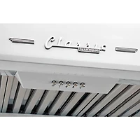 24 inch Marshmallow White Classic Retro Under Cabinet Range Hood