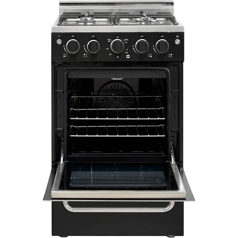 1.6 Cu. Ft. Black Freestanding Gas Range