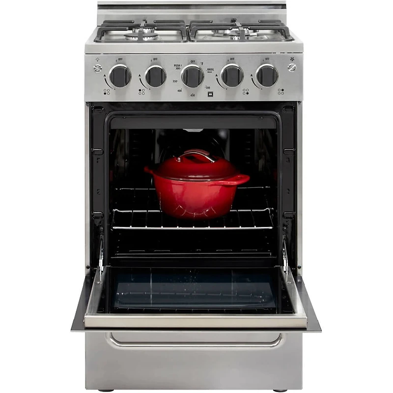 1.6 Cu. Ft. Stainless Freestanding Gas Convection Range