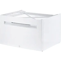 15 inch White Washer Laundry Pedestal With Storage Drawer