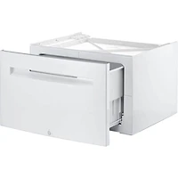 24 inch White Laundry Pedestal with Storage Drawer
