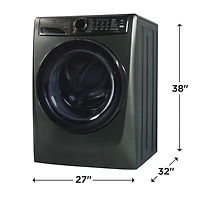 Alpine Green Steam Electric Front Load Washer/Dryer Pair with Pedestals