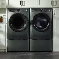 Alpine Green Steam Electric Front Load Washer/Dryer Pair with Pedestals