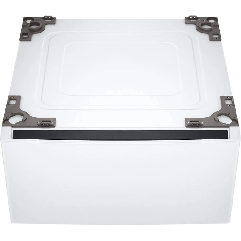 White Electric Front Load Washer/Dryer Pair with Storage Pedestals