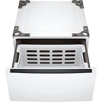White Electric Front Load Washer/Dryer Pair with Storage Pedestals