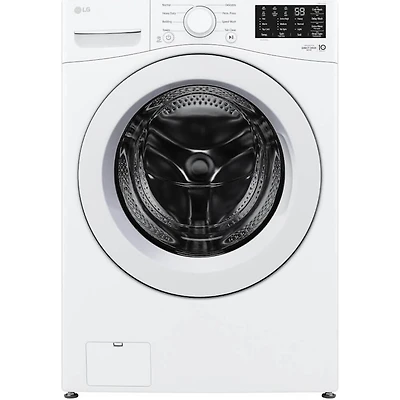 White Electric Front Load Large Capacity Washer/Dryer Pair with Storage Pedestals