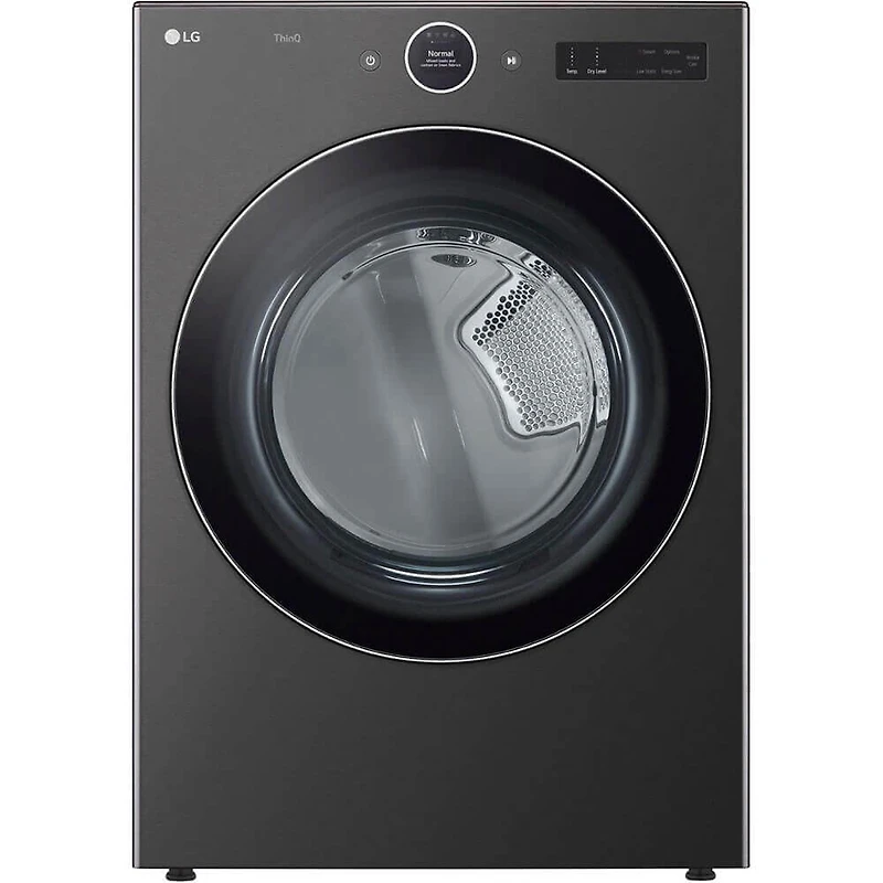 Black Steel Front Load Smart Washer/Dryer Pair With Storage Pedestals