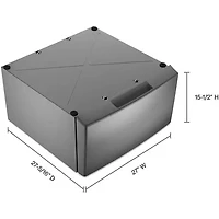 15.5 inch Radiant Silver Laundry Pedestal with Storage Drawer