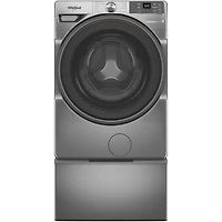 Radiant Silver Front Load Smart Washer/Dryer Pair with Pedestals
