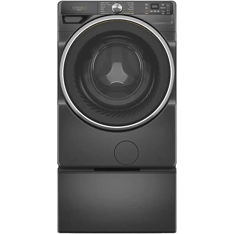 Volcano Black Front Load Smart Washer/Dryer Pair with Pedestals