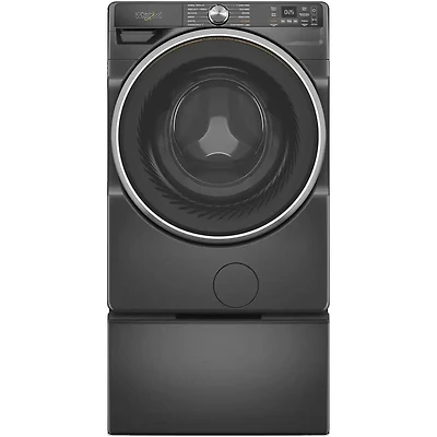 Volcano Black Front Load Smart Washer/Dryer Pair with Pedestals