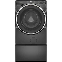 Volcano Black Front Load Smart Washer/Dryer Pair with Pedestals