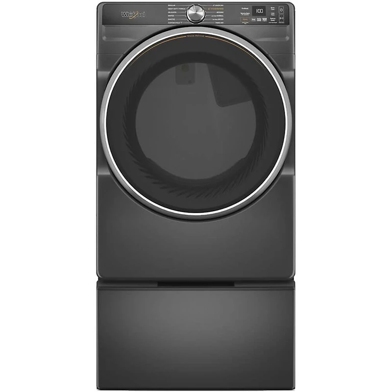 Volcano Black Front Load Smart Washer/Dryer Pair with Pedestals