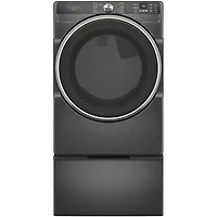 Volcano Black Front Load Smart Washer/Dryer Pair with Pedestals