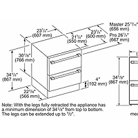 4.3 Cu. Ft. Panel Ready Undercounter Double Drawer Freezer/Refrigerator