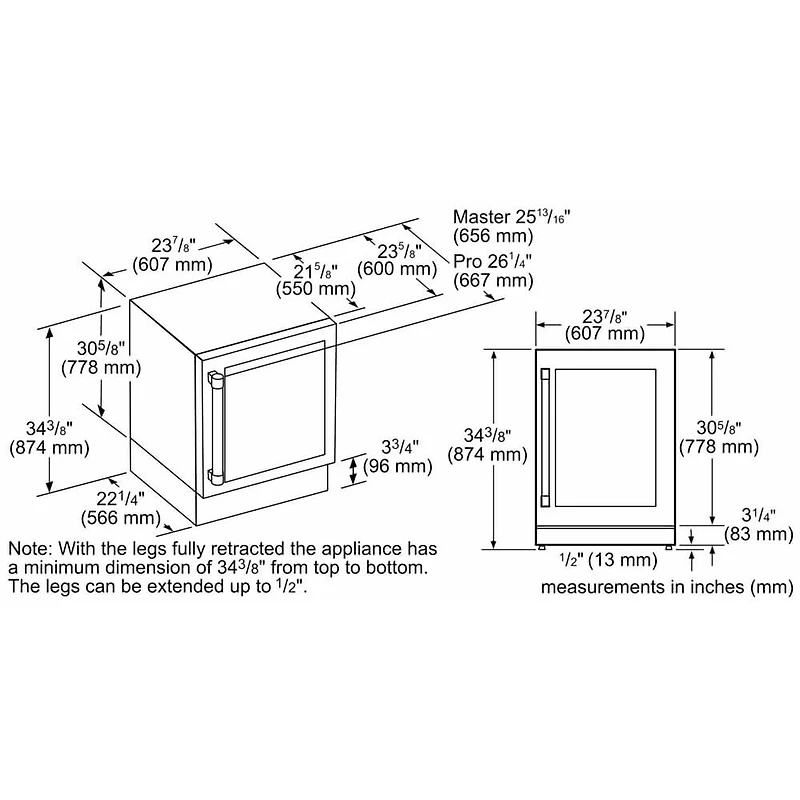 5.2 Cu. Ft. Panel Ready Left Hinge Glass Door Undercounter Refrigerator