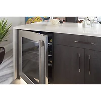5.2 Cu. Ft. Professional Stainless Right Hinge Glass Door Undercounter Refrigerator