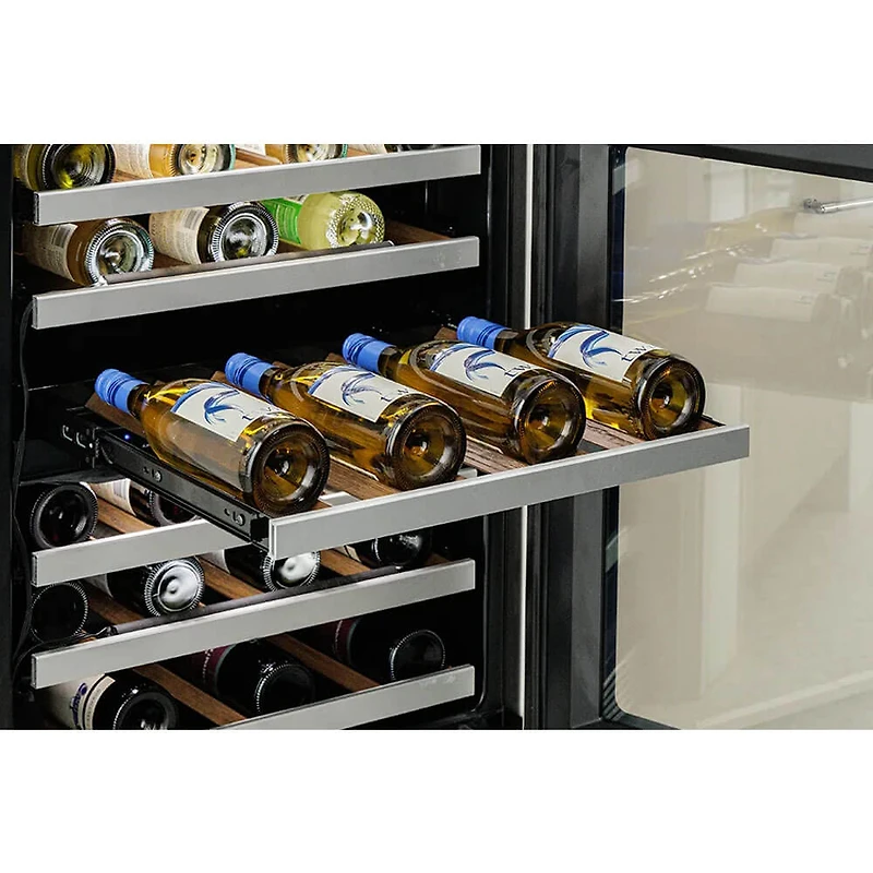 41 Bottle Professional Stainless Left Hinge Dual Zone Undercounter Wine Cooler