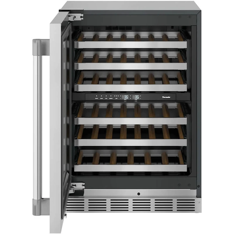 41 Bottle Professional Stainless Left Hinge Dual Zone Undercounter Wine Cooler