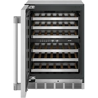 41 Bottle Professional Stainless Left Hinge Dual Zone Undercounter Wine Cooler