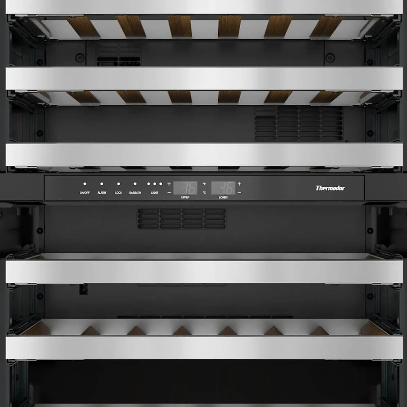 41 Bottle Professional Stainless Left Hinge Dual Zone Undercounter Wine Cooler