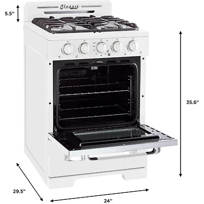 2.3 Cu. Ft. Marshmallow White Retro Freestanding Propane Range