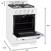 2.3 Cu. Ft. Marshmallow White Retro Freestanding Propane Range