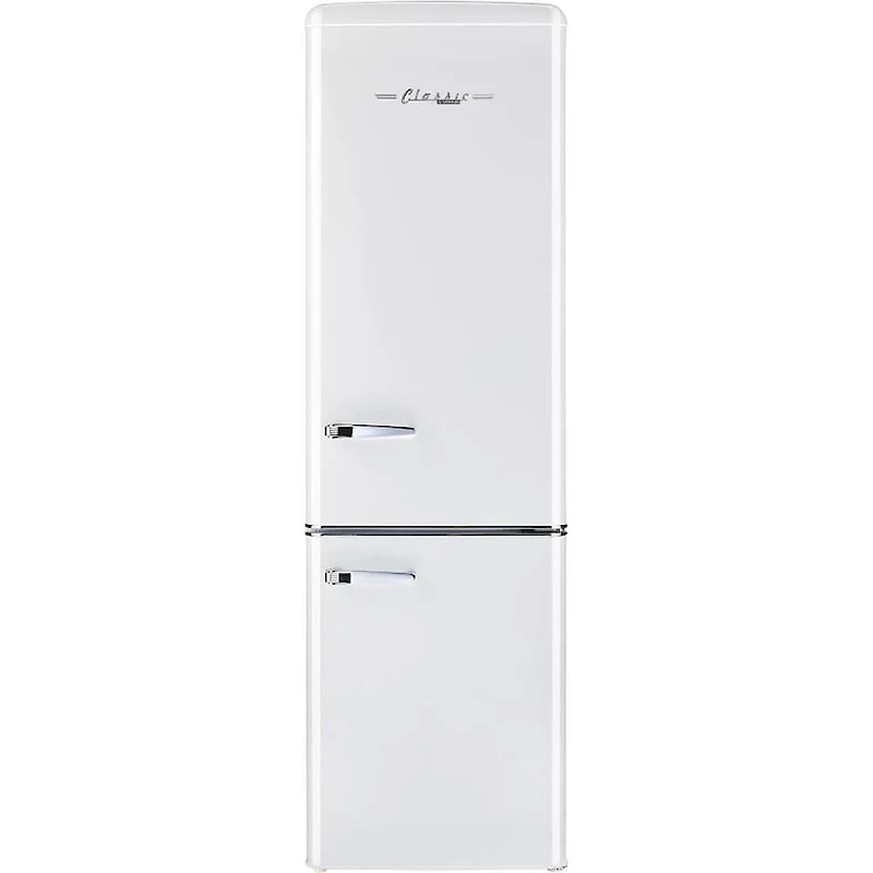 10 Cu. Ft. Marshmallow White Solar DC Off-Grid Classic Retro Counter-Depth Bottom Freezer Refrigerator
