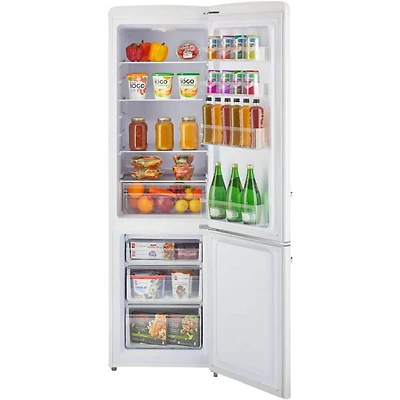 10 Cu. Ft. Marshmallow White Solar DC Off-Grid Classic Retro Counter-Depth Bottom Freezer Refrigerator