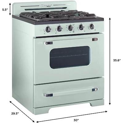 3.9 Cu. Ft. Classic Retro Summer Mint Green Freestanding Propane Range