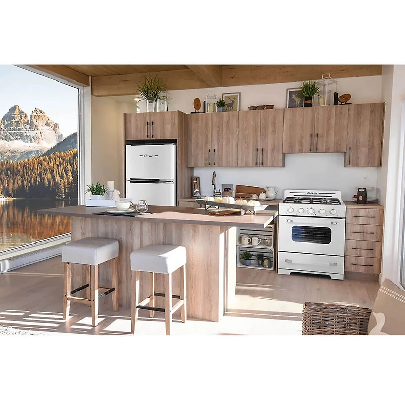 14 Cu. Ft. Marshmallow White Solar DC Off-Grid Classic Retro Top Freezer Refrigerator