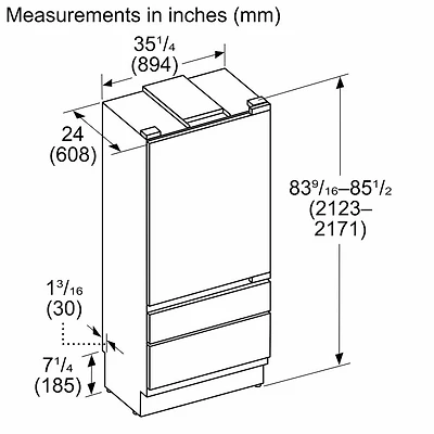 18.8 Cu. Ft. Freedom Collection Panel Ready Built-In Bottom Freezer Smart Refrigerator