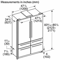 26.8 Cu. Ft. Freedom Collection Masterpiece Stainless 6-Door French Door Built-In Smart Refrigerator