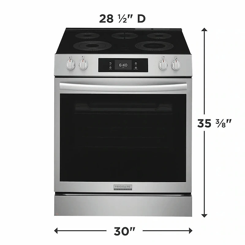 6.2 Cu. Ft. Stainless Stone Baked Pizza Freestanding Electric Convection Range