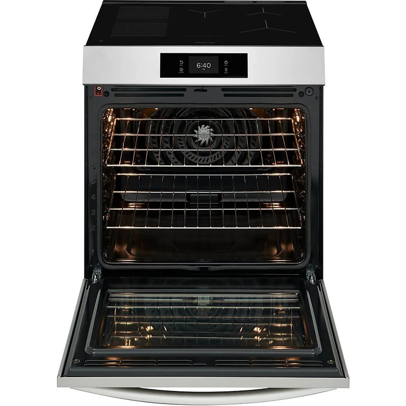 6.2 Cu. Ft. Stainless Stone Baked Pizza Freestanding Induction Electric Convection Range