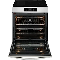 6.2 Cu. Ft. Stainless Stone Baked Pizza Freestanding Induction Electric Convection Range