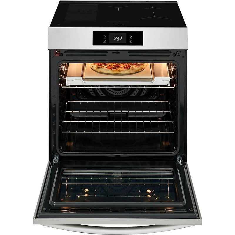 6.2 Cu. Ft. Stainless Stone Baked Pizza Freestanding Induction Electric Convection Range
