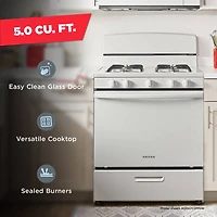 5.0 Cu. Ft. White Freestanding Gas Range