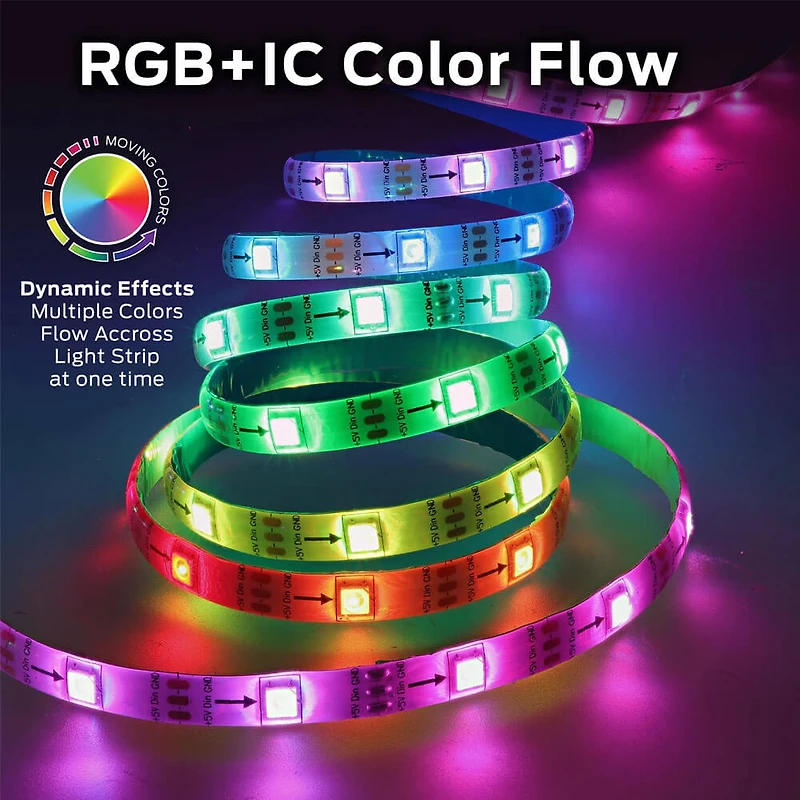 Ft. Sound Reactive Color Flow Indoor LED Razer Chroma Smart Light Strip