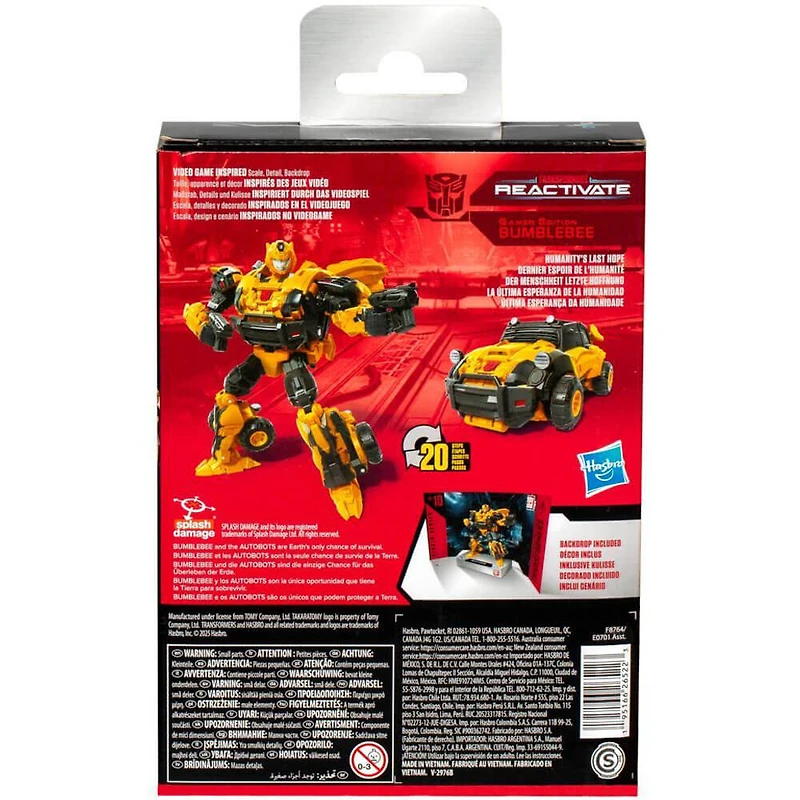 Transformers 4.5 inch Transformers Studio Series Deluxe Class Transformers: Reactivate 10 Gamer Edition Bumblebee Action Figure