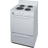 24 inch White Freestanding Electric Range 