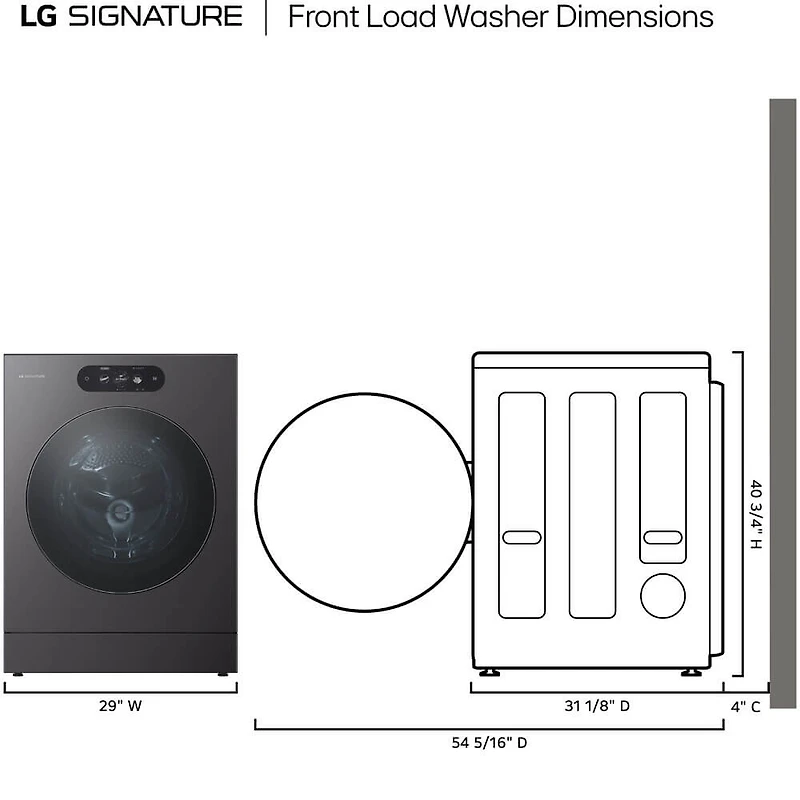 5.8 Cu. Ft. Brushed Black Steel Front Load Electric Washer