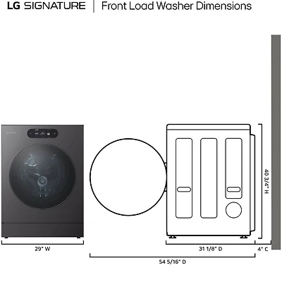 5.8 Cu. Ft. Brushed Black Steel Front Load Electric Washer