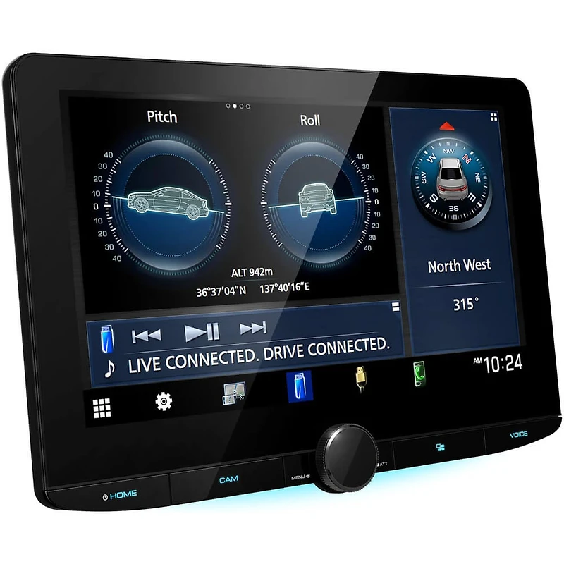 10.1 inch HD Digital Multimedia Bluetooth Receiver with Apple CarPlay and Android Auto