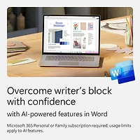 Surface Pro Copilot+ PC 12 inch, Snapdragon X Plus, 16GB RAM, 256GB UFS, Keyboard, Pen, and 365 Personal Surface Pro Bundle