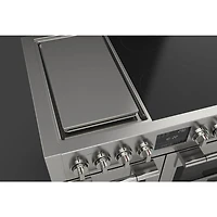 6.58 Cu. Ft. Sofia Pro Stainless Freestanding Induction Electric Dual Oven Convection Range with Griddle