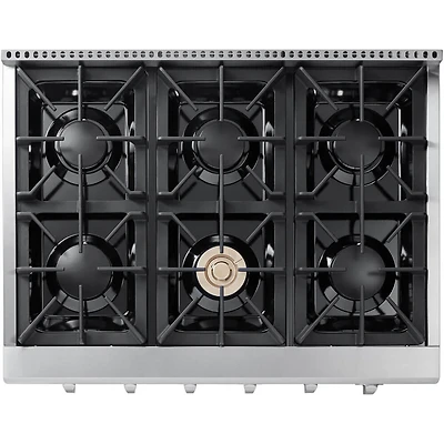 36 inch Stainless 6 Burner Gas Cooktop